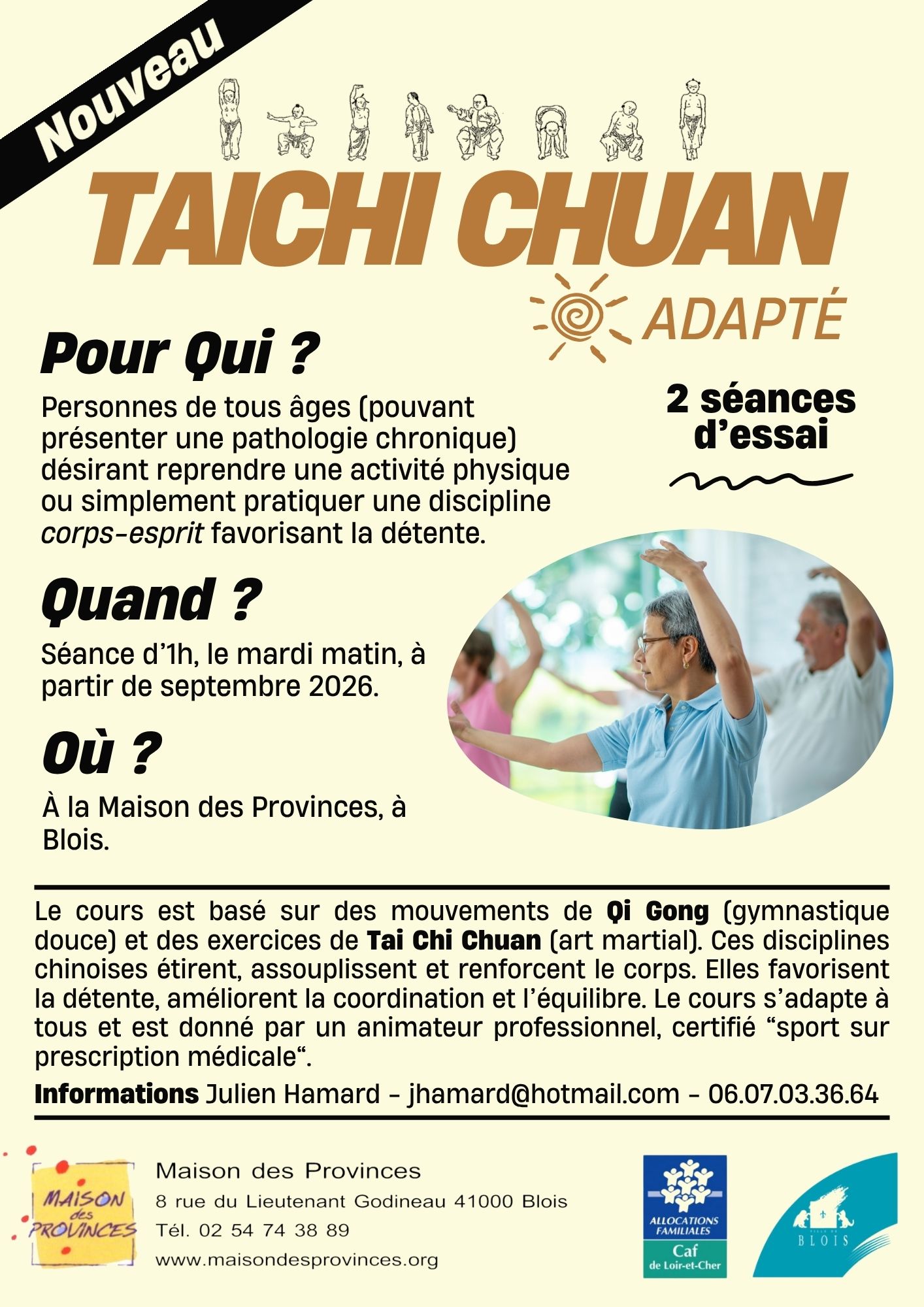 Nouveau : Tai Chi Chuan adapté en septembre 2026